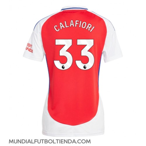 Camiseta Arsenal Riccardo Calafiori #33 Primera Equipación Replica 2024-25 para mujer mangas cortas